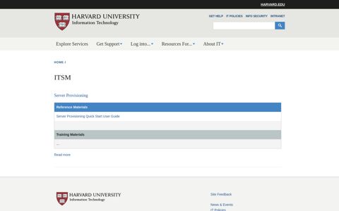 ITSM | Harvard University Information Technology