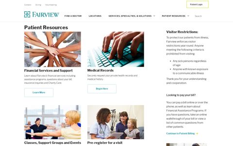 Patient Resources - Fairview Health Services