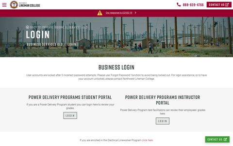 Login | Northwest Lineman College