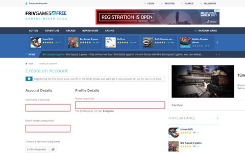Create an Account – Friv Games for Free