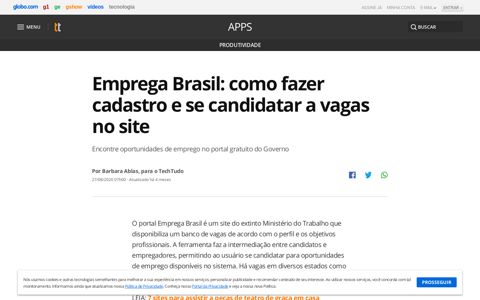 Emprega Brasil: como fazer cadastro e se candidatar a vagas ...