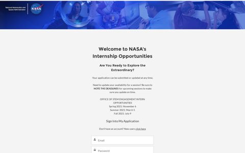 Welcome to NASA's Internship Opportunities