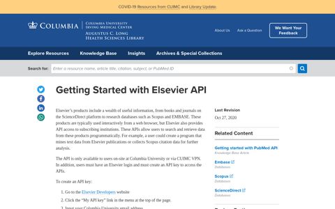 Getting Started with Elsevier API | Augustus C. Long Health ...