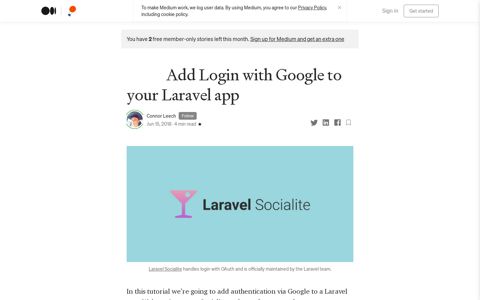 Add Login with Google to your Laravel app | by Connor Leech ...