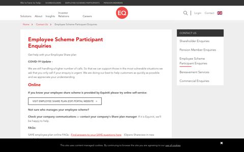 Employee Scheme Participant Enquiries - Equiniti