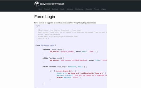 Force Login | Easy Digital Downloads Library