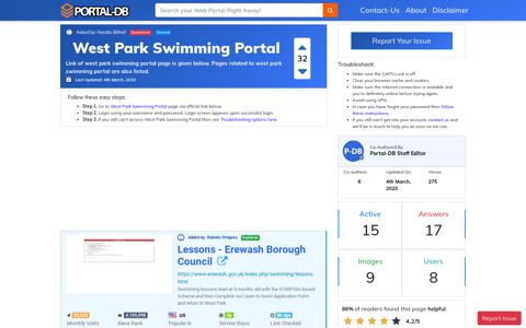 West Park Swimming Portal
