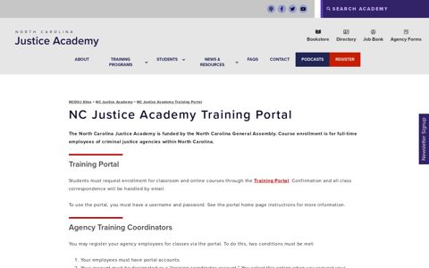 NC Justice Academy Training Portal - NC DOJ