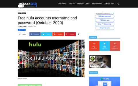Free hulu accounts username and password (October - 2020)