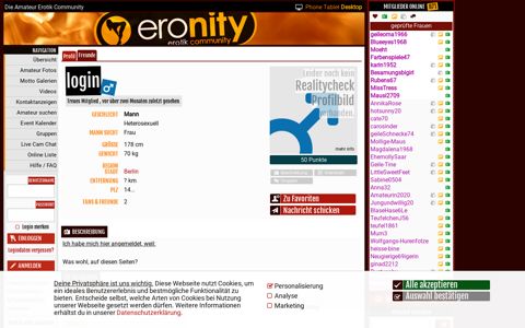 Profil von login - Eronity