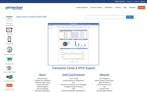 Transaction Center & VPOS Support - GoEmerchant Support