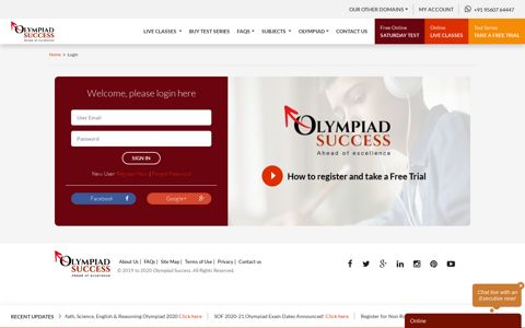 Login today for Free Olympiad Sample papers