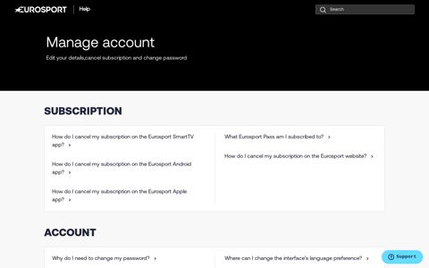 Manage account – Eurosport Help