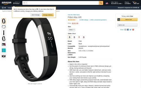Fitbit Alta HR: Health & Personal Care - Amazon.com