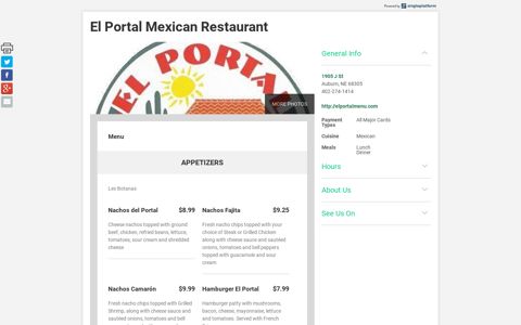 Menus for El Portal Mexican Restaurant - Auburn ...