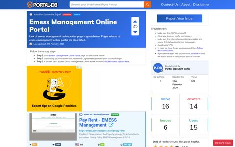 Emess Management Online Portal