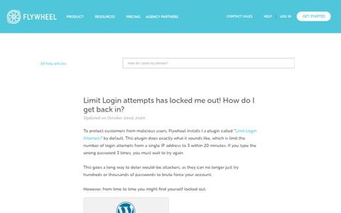 Limit Login attempts has locked me out! How do I ... - Flywheel