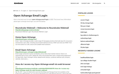 Open Xchange Email Login ❤️ One Click Access