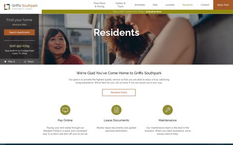 Resident Portal – Griffis Southpark | Griffis Residential