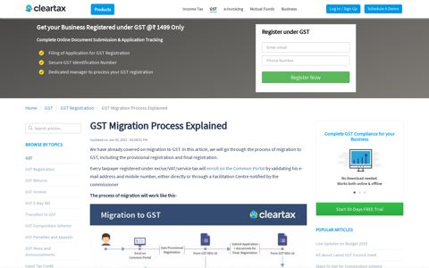 GST Migration Process Explained - ClearTax