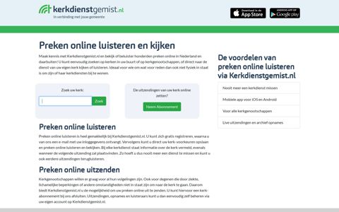 Preken online luisteren en kijken - Kerkdienstgemist.nl