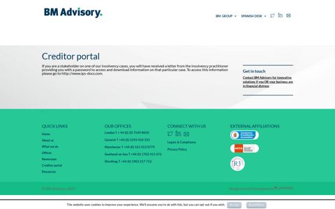 Creditor portal - BM Advisory