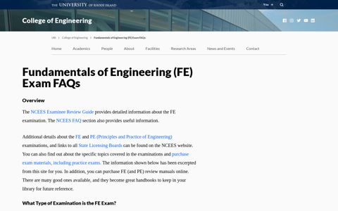 Fundamentals of Engineering (FE) Exam FAQs – College of ...
