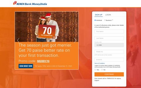 Quick Signup for Money Transfer to India | Send Money Online ...