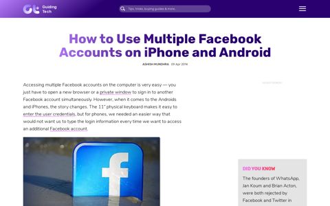 How to Use Multiple Facebook Accounts on iPhone, Android