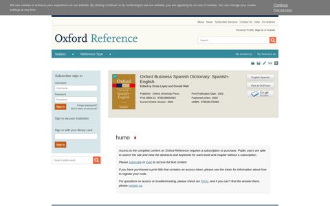 Humo - Oxford Reference