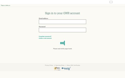Sign in to your GWR account