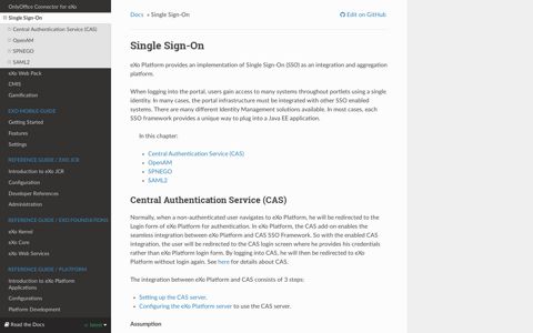 Single Sign-On — eXo Platform 6.0 documentation