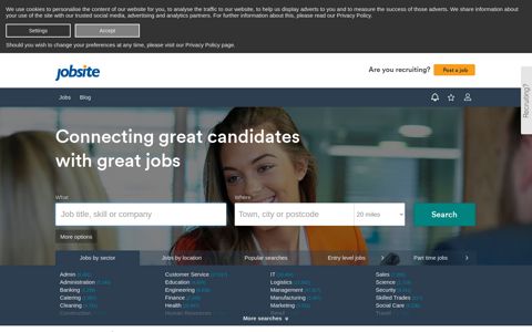 Find 1000s of UK Jobs. Start your job search with Jobsite UK