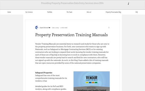 Property Preservation Training Manuals