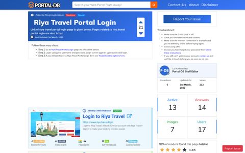 Riya Travel Portal Login - Portal-DB.live