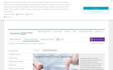 Investment Fund Services - Clearstream