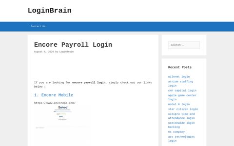 encore payroll login - LoginBrain