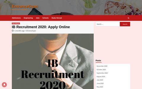 IB Recruitment 2020: Apply Online - EntranceGyan