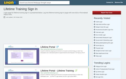 Lifetime Training Sign In - Straight Path to Any Login Page!