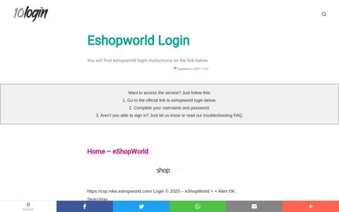 ▷ Eshopworld Login - 10Login.net