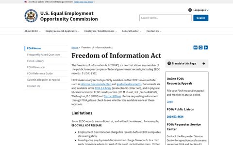 Freedom of Information Act | U.S. Equal Employment ... - EEOC