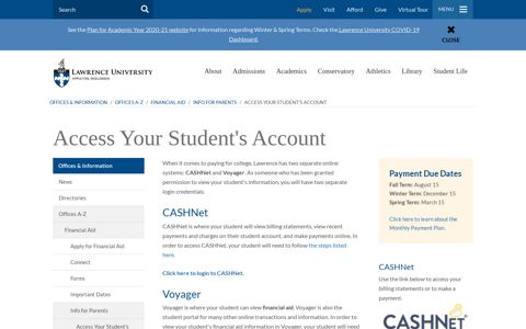 Access Your Student's Account | Lawrence University