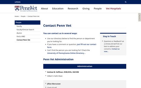 Contact Penn Vet - Penn Vet