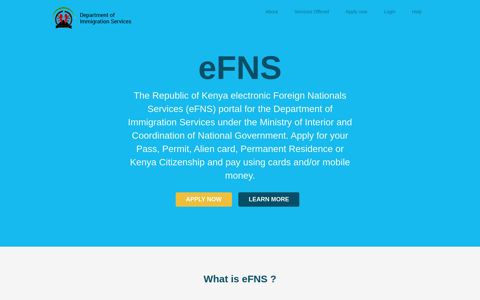 Kenya Foreign Nationals Service Portal