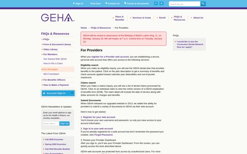 For Providers - GEHA Dental