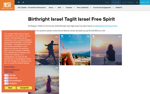 Birthright Israel Taglit Israel Free Spirit - West Coast NCSY