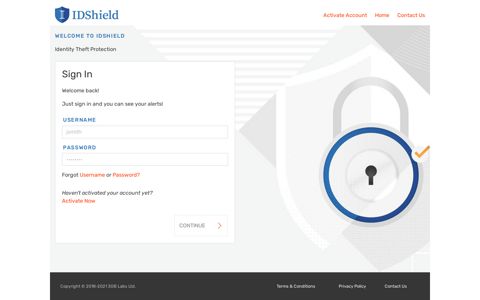 IDShield - Sign In
