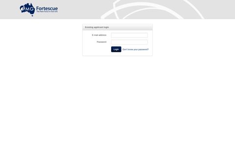 Applicant sign in - Fortescue - PageUp