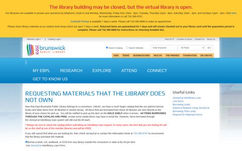 Can't Find It in the Library ... - East Brunswick Public Library