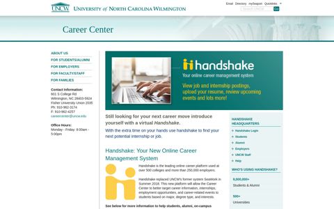 Handshake: Career Center: UNCW